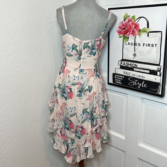 Parker Cream Floral Ruffle Tank Dress Size M - Picture 4 of 8